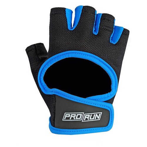 фото Перчатки для фитнеса prorun 200-6000 черный/голубой, (xxs)