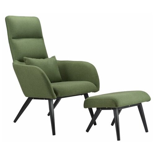 фото Кресло с подставкой для ног и подушкой berg bridjet, зеленое baar-brk2549