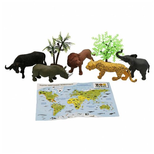 фото Игровой набор s+s животные с картой обитания 6 шт zooграфия s+s s+s toys
