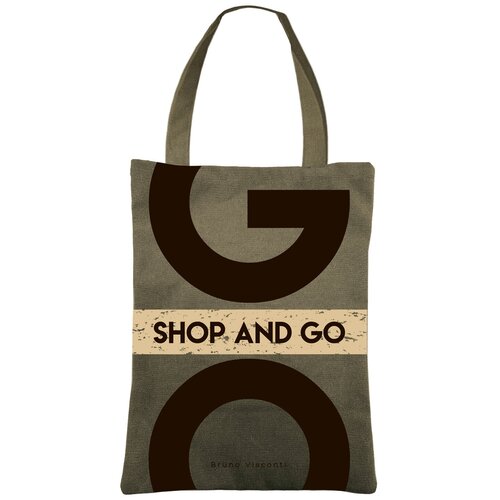 фото Сумка-шоппер bruno visconti с карманом, цвет хаки "shop&go" 35x47 cm