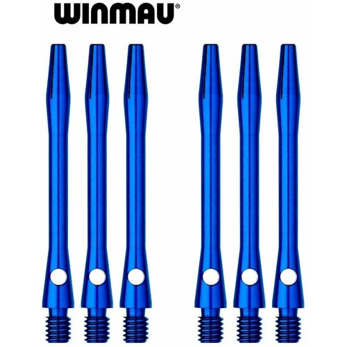 фото 6шт алюминиевых хвостовиков для дротиков дартс winmau blue anodised aluminium medium (синий цвет)