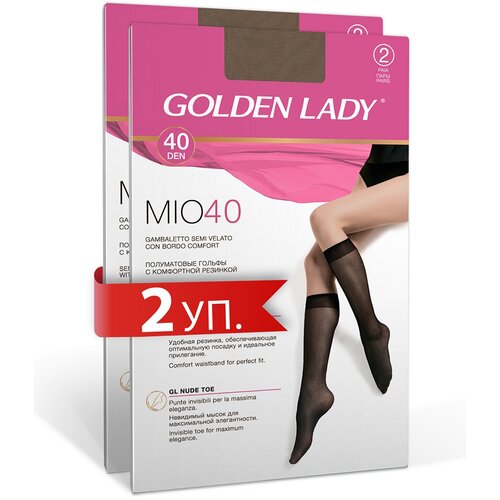 фото Гольфы женские golden lady mio 40 синтетические (упаковка 2 пары), набор 2 упаковки, размер 0, цвет melon