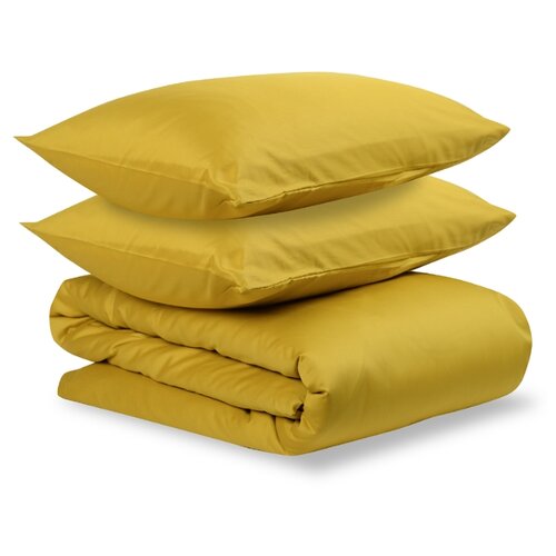 фото Комплект постельного белья двуспальный из сатина горчичного цвета из коллекции essential tkano