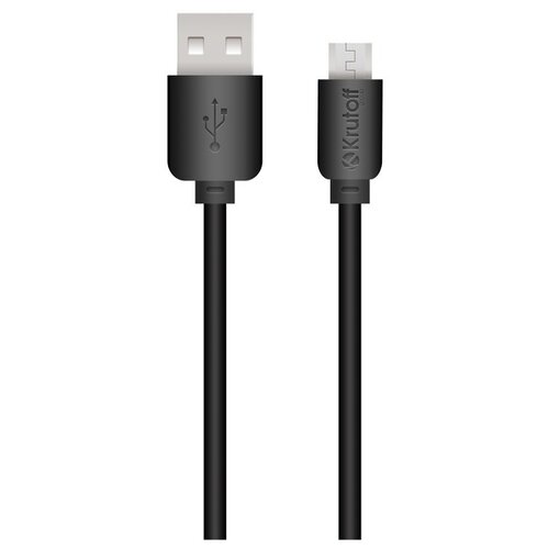 фото Krutoff / сетевое зарядное устройство (сзу) ch-01m 1xusb, 1a + кабель micro usb (black) krutoff group