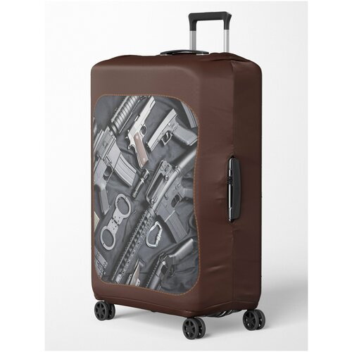 фото Чехол для чемодана , размер s, черный, коричневый cvt