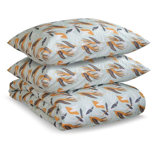фото Комплект постельного белья полутораспальный из сатина с принтом birds of nile из коллекции wild tkano