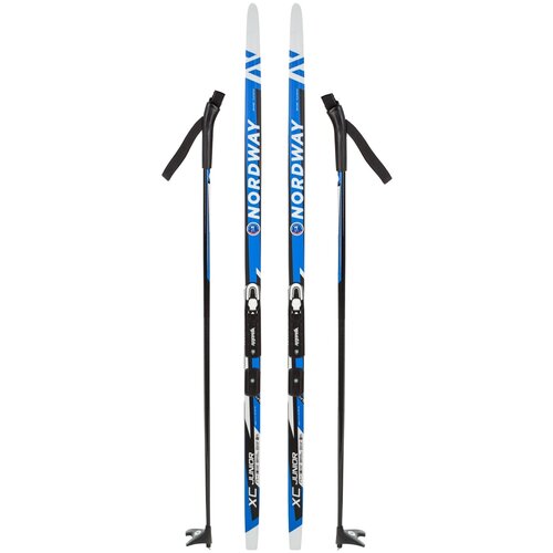 фото Беговые лыжи nordway xс с палками, с креплениями белый/синий 2020-2021 130 см