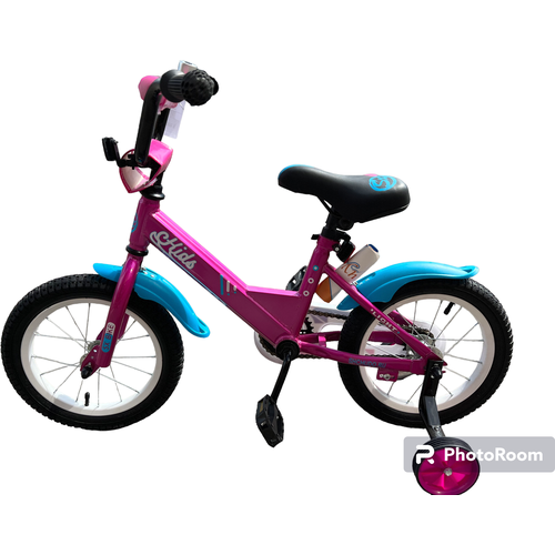 фото Велосипед детский kids 14", розовый, боковые колеса, рост 90-110 см, 3-5 лет sx bike