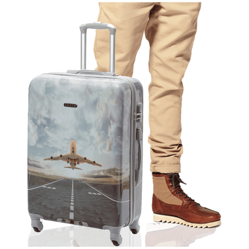 фото Хороший качественный чемодан маленький на колесиках тевин, самолет 0027, размер s+, 52 л (20 дюймов) tevin