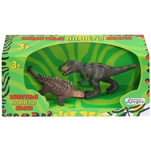 фото Игровой набор детский "динозавры" тм "компания друзей", серия "животные планеты земля", 2 динозавра, в/к 31*11*14см..