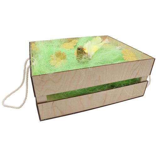 фото Деревянный ящик для оформления подарка с наполнением №1, 25*30 см astra & craft