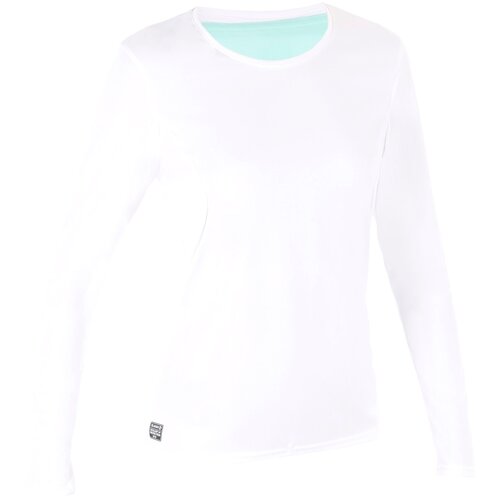 фото Женская солнцезащитная футболка для серфинга с длинными рукавами, размер: m, цвет: белоснежный olaian х декатлон decathlon
