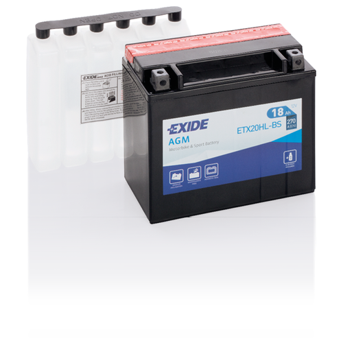 фото Аккумулятор мотоциклетный exide agm 12v 18ah (etx20hl-bs)