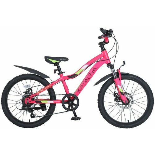 фото Велосипед горный детский/подростковый 22" katalina 12", 7 скоростей, розовый techteam