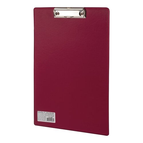 фото Доска-планшет офисмаг с прижимом а4 (230х350 мм), картон/пвх, бордовая, 225988