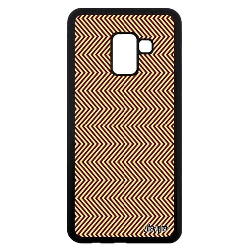 фото Ударопрочный чехол на смартфон // galaxy a8 2018 // "зигзаг" узор illusion, utaupia, красный
