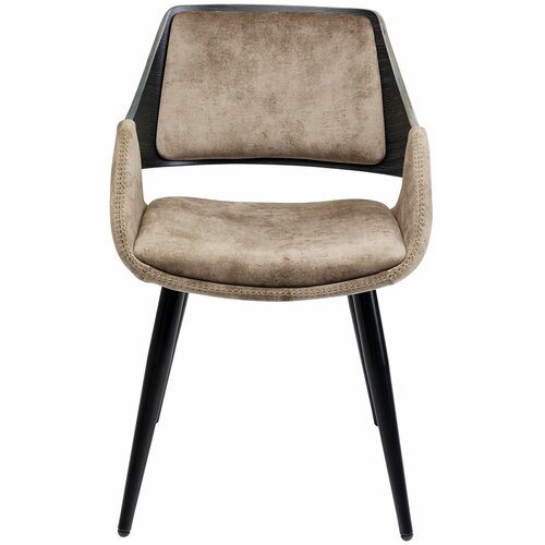 фото Kare design стул с подлокотниками sharon, коллекция "шарон" 52*79*58, бархат, полиуретан, дсп, сталь, коричневый