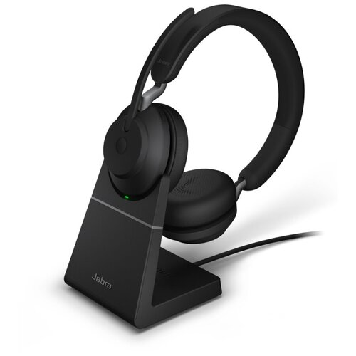 фото Jabra evolve2 65, link380a ms stereo stand black [26599-999-989] - беспроводная стерео гарнитура, ms, usb-a+зарядная подставка