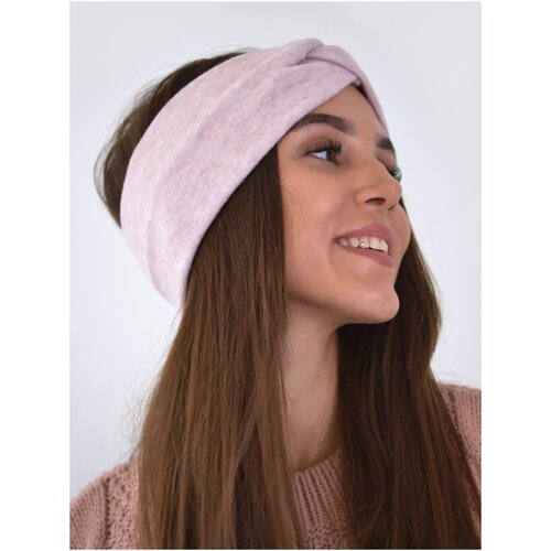 фото Повязка на голову демисезонная вязанная frimis, цвет: нежно-розовый