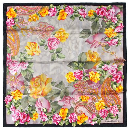 фото Шелковый платок с дизайном в виде цветов laura biagiotti 821568