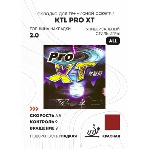 фото Накладка ktl pro xt (цвет красный, толщина 2.0) lkt