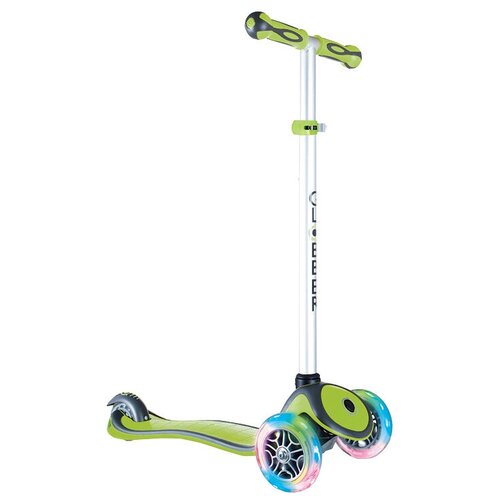 фото Детский 3-колесный самокат globber primo plus lights, зеленый