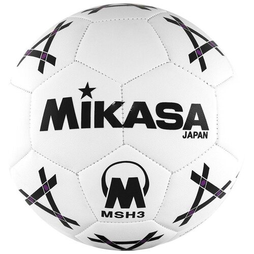 фото Мяч гандб. "mikasa msh 3", синт.кожа, р. 3, машинная сшивка, бело-черно-фиолет.