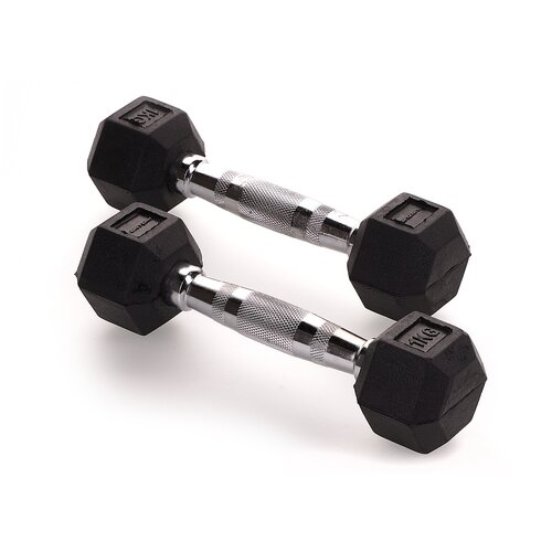 фото Обрезиненные гантели tunturi rubber dumbbells 1 кг, пара