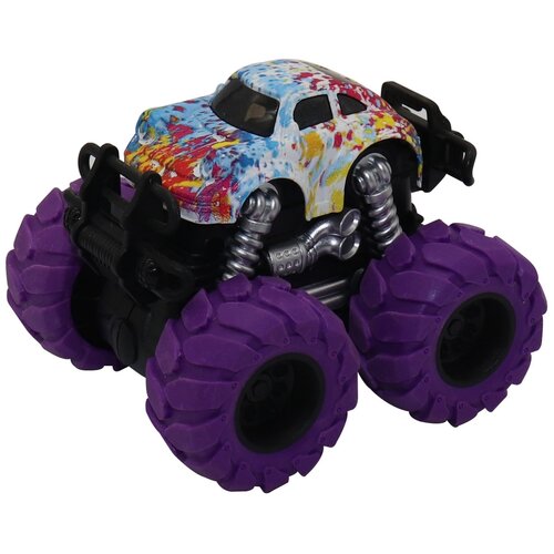фото Машинка гоночная funky toys die-cast, 4*4, фрикционная, двойной реверс, фиолетовые колеса (ft61043)