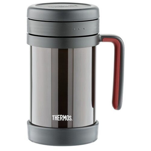 фото Классический термос thermos tcmf-501, 0.5 л черный/бордовый