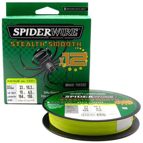 фото "плетеная леска spiderwire stealth smooth 12 braid ярко-желтая 0,11 мм. 10,3 кг. 150 м. (1507375)"