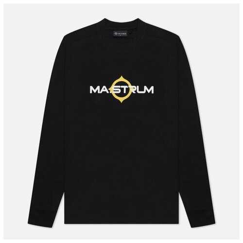 фото Мужской лонгслив ma.strum logo print чёрный , размер s