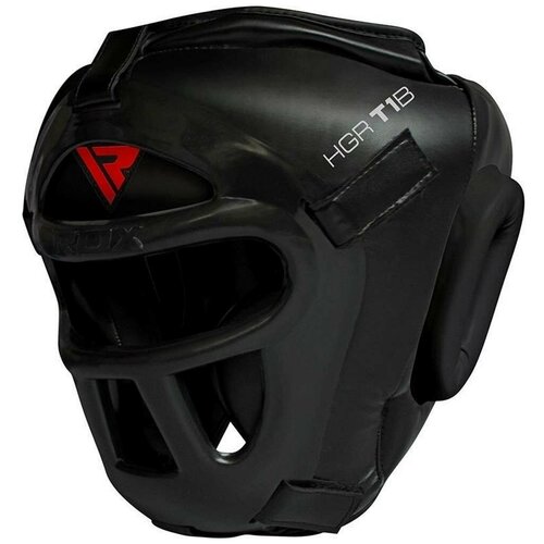 фото Шлем боксерский rdx t1 head guard with removable face cage искусственная кожа черный цвет черный размер m
