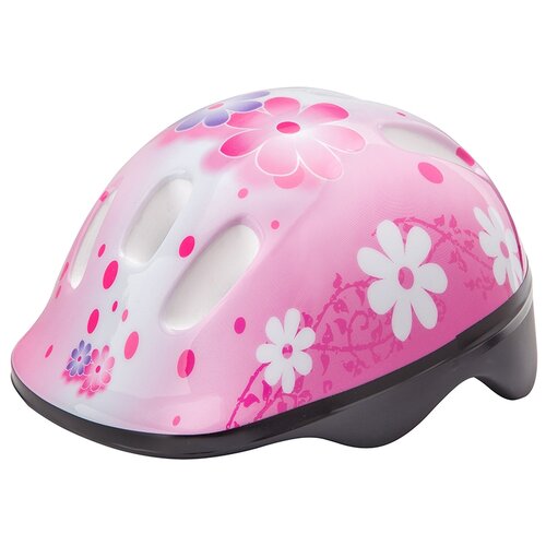 фото Шлем защитный mv6-2 бело-розовый с цветами m/600225 stels