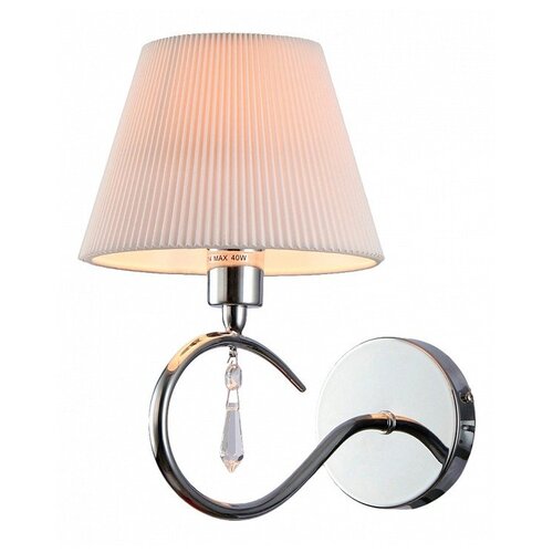 фото Бра maytoni, 1х40w, никель, размеры (мм)-150x250x250, плафон - белый, неокрашенный