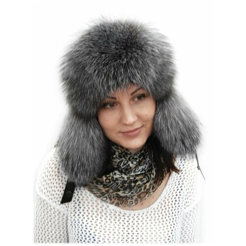 фото Шапка ушанка ярмарка шапок зимняя, утепленная, размер 58, серебряный
