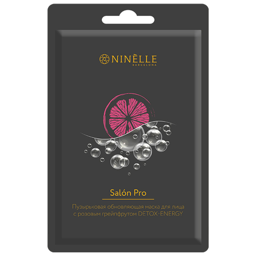 фото Ninelle маска пузырьковая обновляющая detox-energy salon pro с розовым грейпфрутом, 25 г
