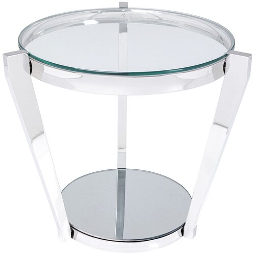фото Kare design столик приставной monocle, коллекция "монокль" 50*50*50, стекло, зеркальное стекло, нержавеющая сталь, бесцветный