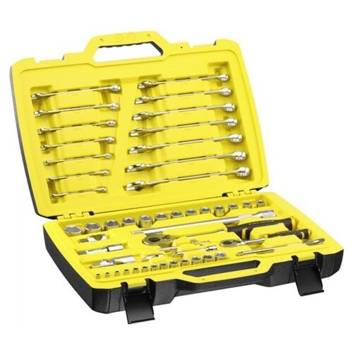 фото Набор торцевых головок и комбинированных ключей fatmax stanley t82827-1, 1/4"+1/2", 49 предметов