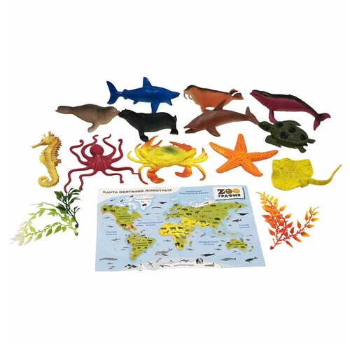 фото Игровой набор s+s океанариум с картой обитания внутри 12 шт zooграфия s+s s+s toys
