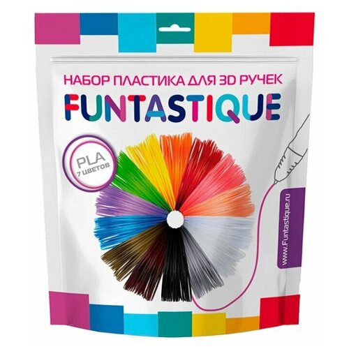 фото Набор pla-пластика funtastique для 3d ручек (7 цветов по 10 метров)