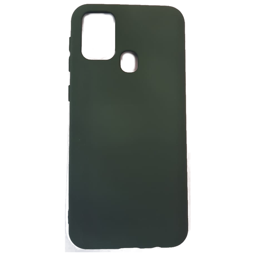 фото Фирменный soft touch силиконовый чехол для samsung m31 болотный (темно-зеленый), с мягкой внутренней бахромой / микрофиброй shok365