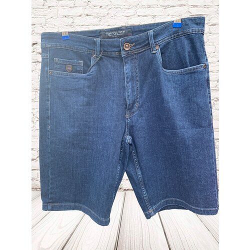фото Бриджи tello jns джинсовые, средняя посадка, стрейч, размер w38, синий
