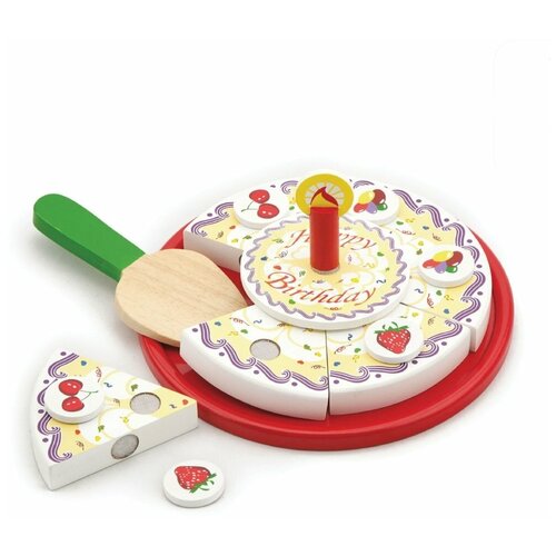 фото Набор продуктов с посудой viga режем торт 58499 разноцветный