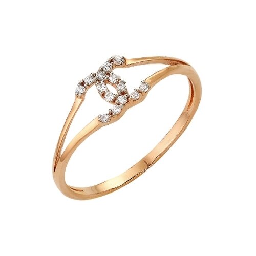 фото Сорокин золотое кольцо с фианитами 70062400, размер 16