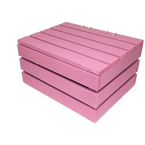 фото Ящик из дерева с крышкой розовый glwood