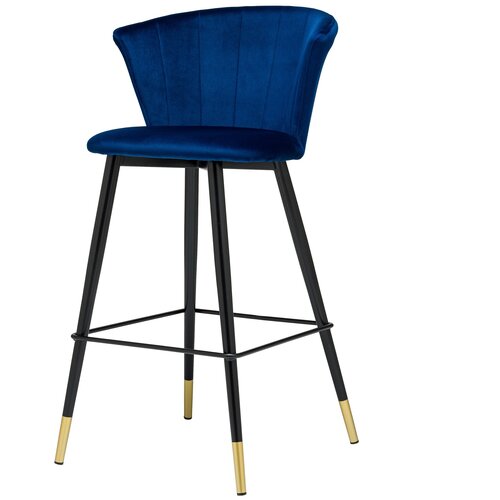 фото Барный стул marlon синий велюр storeforhome