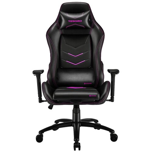фото Компьютерное кресло tesoro alphaeon s3 игровое, обивка: искусственная кожа, цвет: черный/розовый