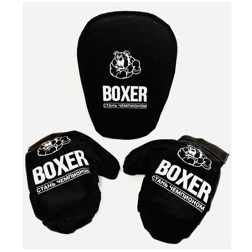 фото Боксерский набор пк лидер №7 (лапа и перчатки), 99818, ткань leader