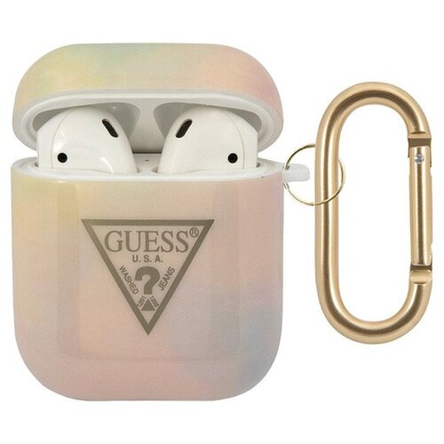 фото Чехол guess для airpods tie & dye, розовый